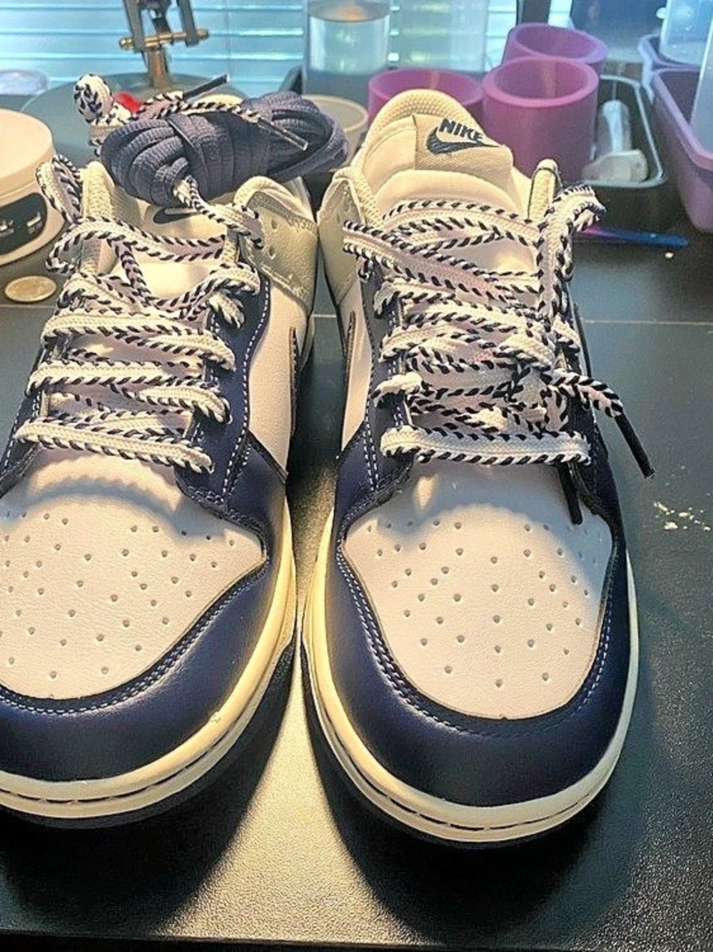 Nike Dunk Low SE White & Navy Blue